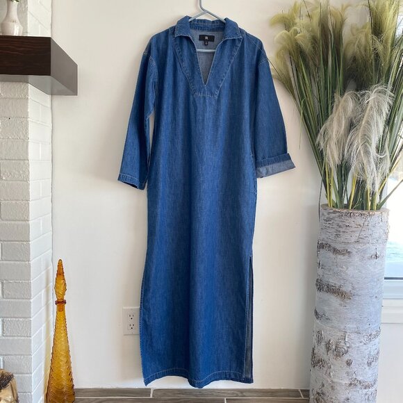 Banana Republic Cotton Cruz Oversized Denim Maxi Dress - Picture 4 of 15